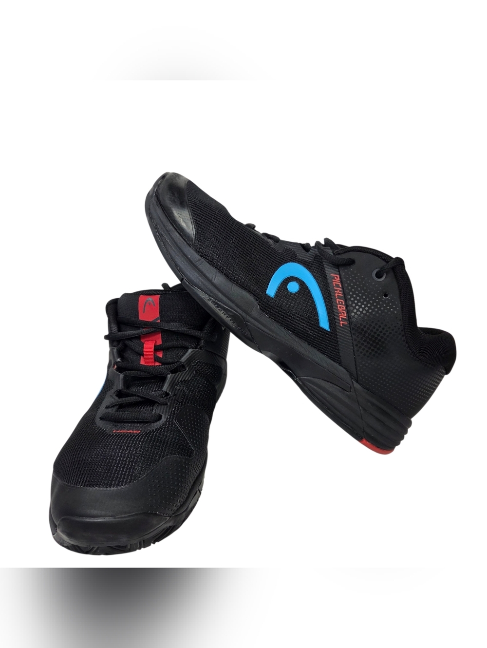 Head Black Training Shoes with Blue and Red Accents. Size 9